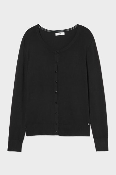 Femei - Cardigan tricotat - negru