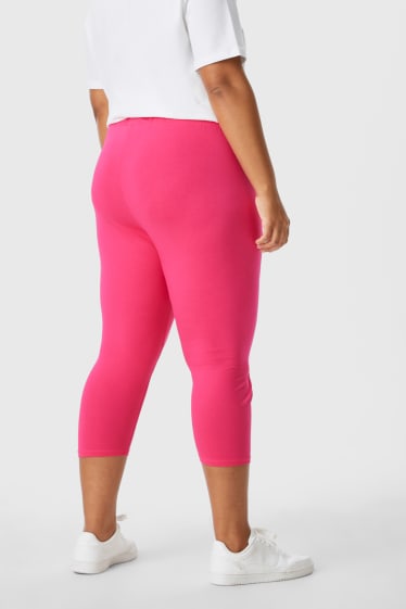 Femmes - Lot de 2 - leggings capri - blanc / rose