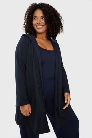 Damen - Sweatjacke mit Kapuze - dunkelblau