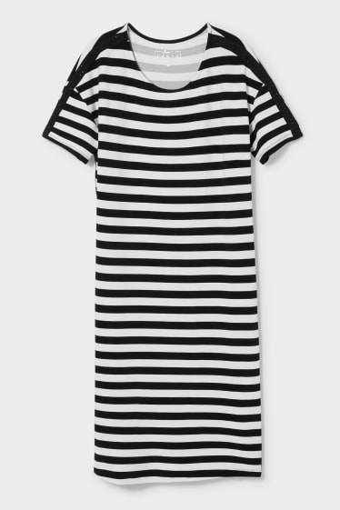 Women - T-shirt dress - striped - white