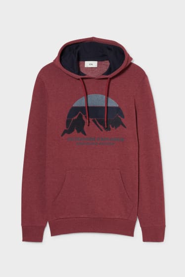 Men - Hoodie - red-melange