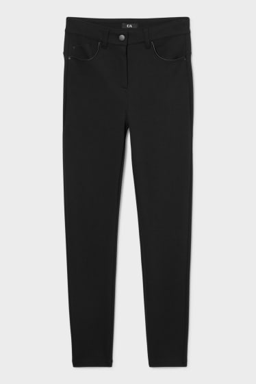 Dámské - Kalhoty - tapered fit - černá