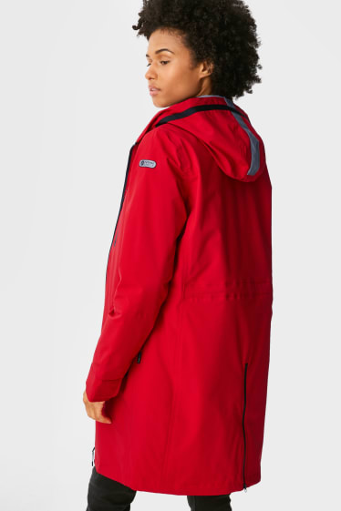 Women - Outdoor coat with hood - THERMOLITE® - red