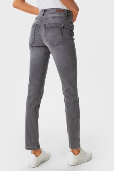 Mujer - Slim jeans - mid waist - vaqueros - gris
