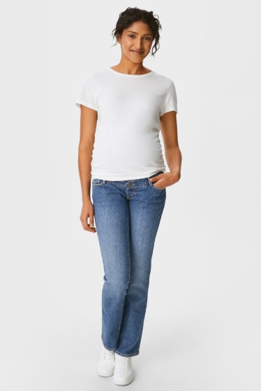 Women - Maternity jeans - straight jeans - blue denim