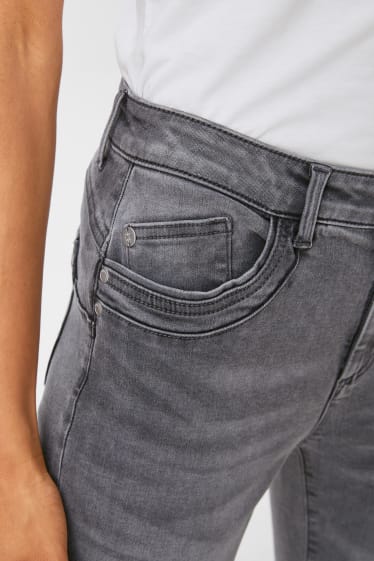 Damen - Slim Jeans - Mid Waist - jeansgrau