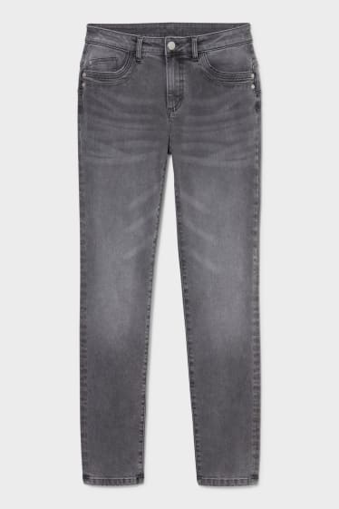 Women - Slim jeans - mid waist - denim-gray