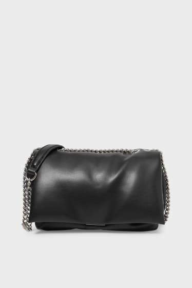 Women - Shoulder bag - faux leather - black