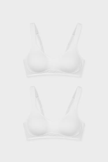 Femmes - Lot de 2 - soutiens-gorges sans armature - blanc