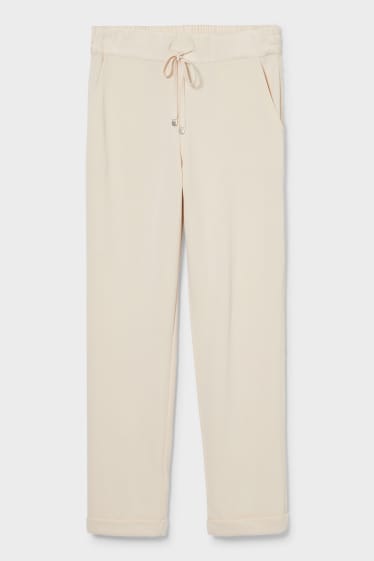 Donna - Pantaloni di jersey - regular fit - beige