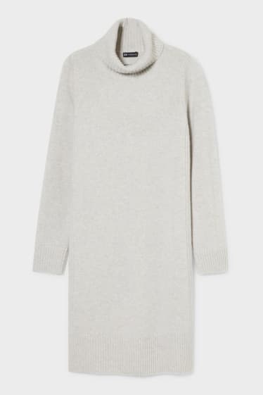 Women - Cashmere dress - white-melange