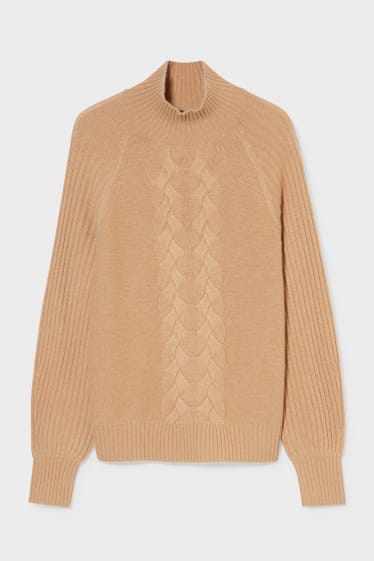 Women - Cashmere jumper - havanna