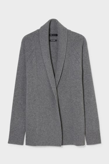 Women - Cashmere cardigan - gray-melange