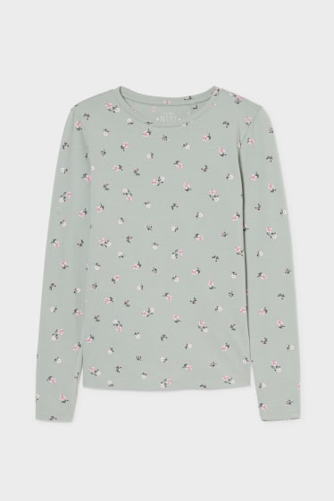 Women - CLOCKHOUSE - long sleeve top - floral - mint green