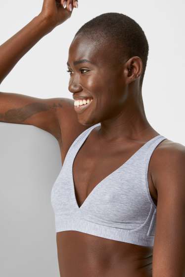 Women - Multipack of 2 - non-wired bra - light gray-melange