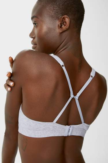 Women - Multipack of 2 - non-wired bra - light gray-melange