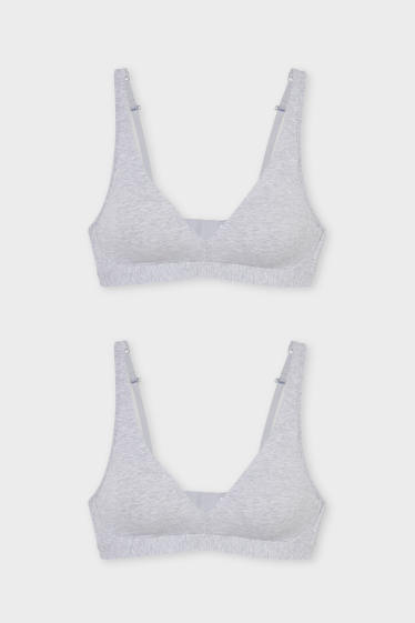 Women - Multipack of 2 - non-wired bra - light gray-melange