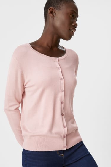 Damen - Strickjacke - rosa