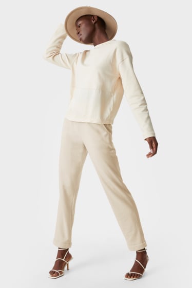 Donna - Pantaloni di jersey - regular fit - beige