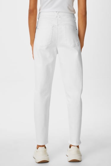 Mujer - Balloon jeans - high waist - blanco roto