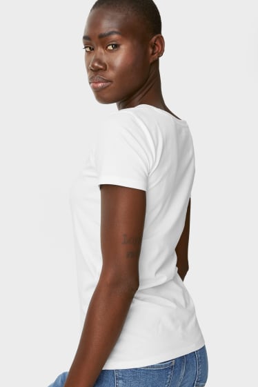 Damen - Multipack 2er - Basic-T-Shirt - weiß