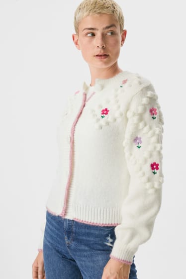 Women - CLOCKHOUSE - cardigan - embroidered - cremewhite