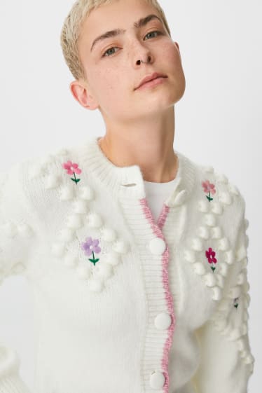 Women - CLOCKHOUSE - cardigan - embroidered - cremewhite