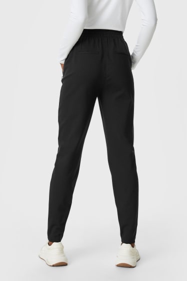 Dames - Broek van jersey - tapered fit - zwart