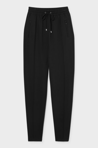 Donna - Pantaloni di jersey - tapered fit - nero