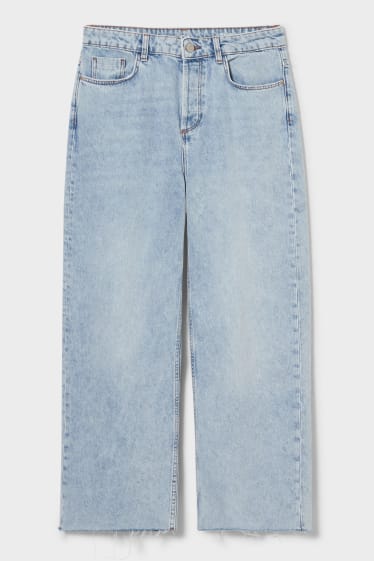 Women - Premium wide leg jeans - denim-light blue