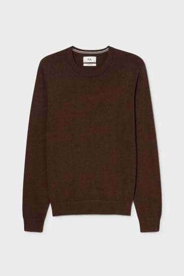 Men - Fine knit jumper - Colour espresso