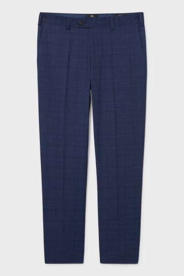Bărbați - Pantaloni modulari - regular fit - în carouri - albastru închis