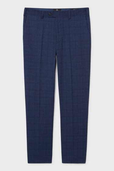 Hombre - Pantalón - regular fit - de cuadros - azul oscuro