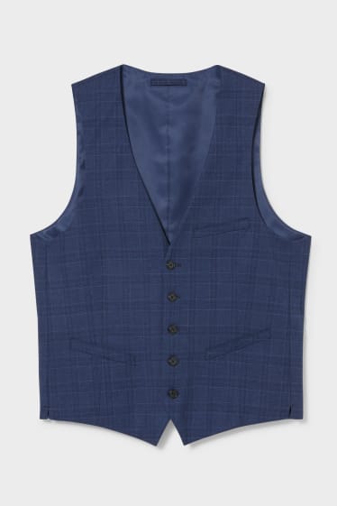 Heren - Gilet uit het combi-systeem - regular fit - geruit - donkerblauw