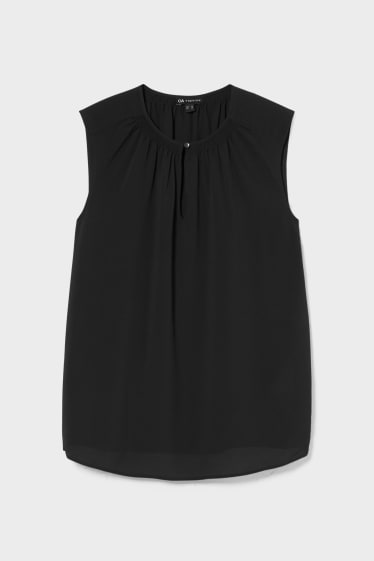 Femei - Bluză office fără mâneci - negru