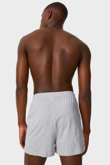 Uomo - Confezione da 3 - boxer - jersey - grigio / nero