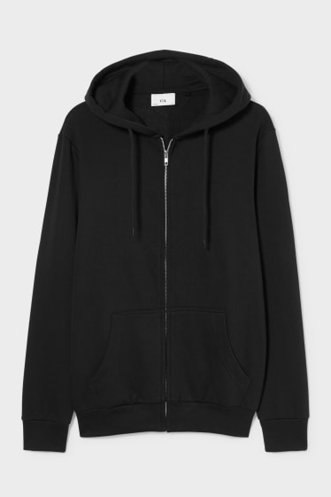 Men - Zip-through sweatshirt with hood - black