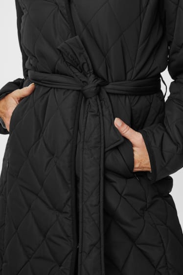 Kobiety - Płaszcz pikowany - czarny
