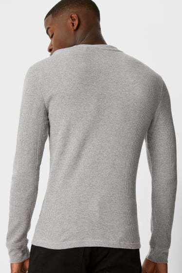 Men - Long sleeve top - light gray-melange