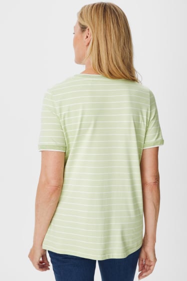 Donna - T-shirt - a righe - verde chiaro