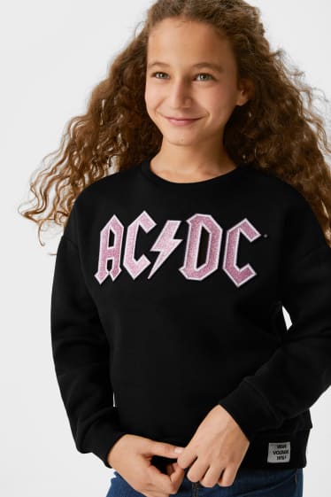 Bambini - AC/DC - felpa - effetto brillante - nero