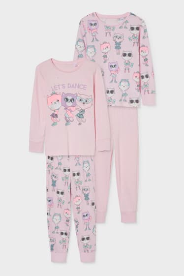 Niños - Pack de 2 - pijamas - 4 piezas - rosa
