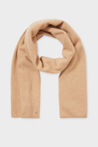 Women - Cashmere scarf - light brown