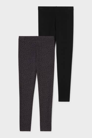 Donna - Confezione da 2 - leggings - nero / grigio