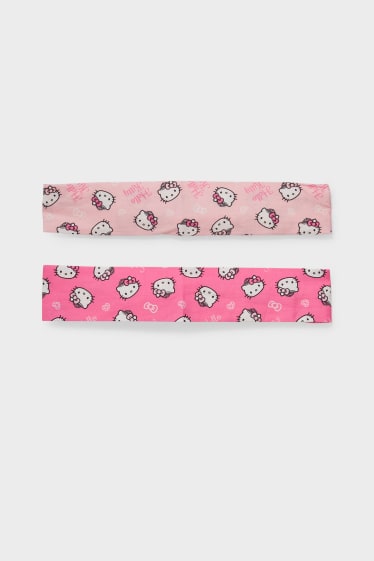 Enfants - Lot de 2 - Hello Kitty - bandeau cheveux - rose / rose pâle