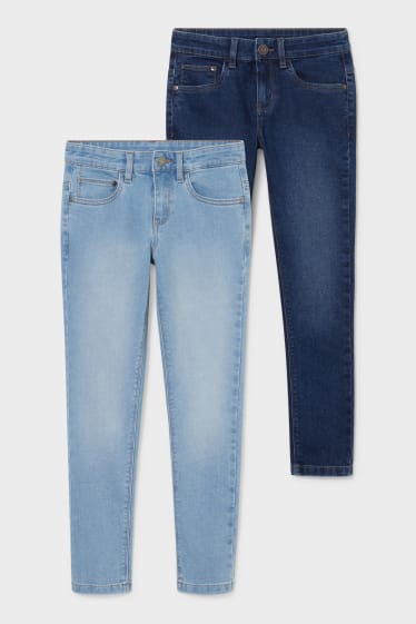 Kinderen - Set van 2 - skinny jeans - blauw / donkerblauw