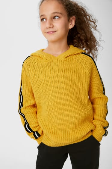 Kinder - Pullover mit Kapuze - gelb