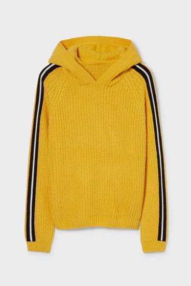 Kinder - Pullover mit Kapuze - gelb