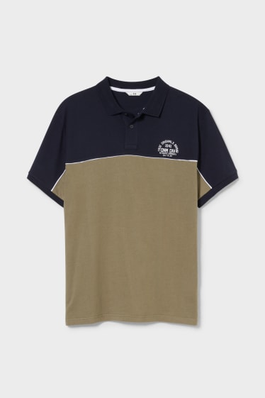 Men - Polo shirt - dark green / dark blue