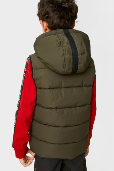 Children - Quilted gilet with hood - khaki
